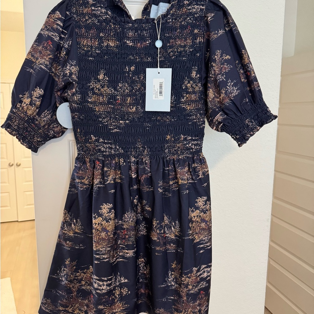 NWT Hill House Vivi Nap Dress Equestrian toile Navy